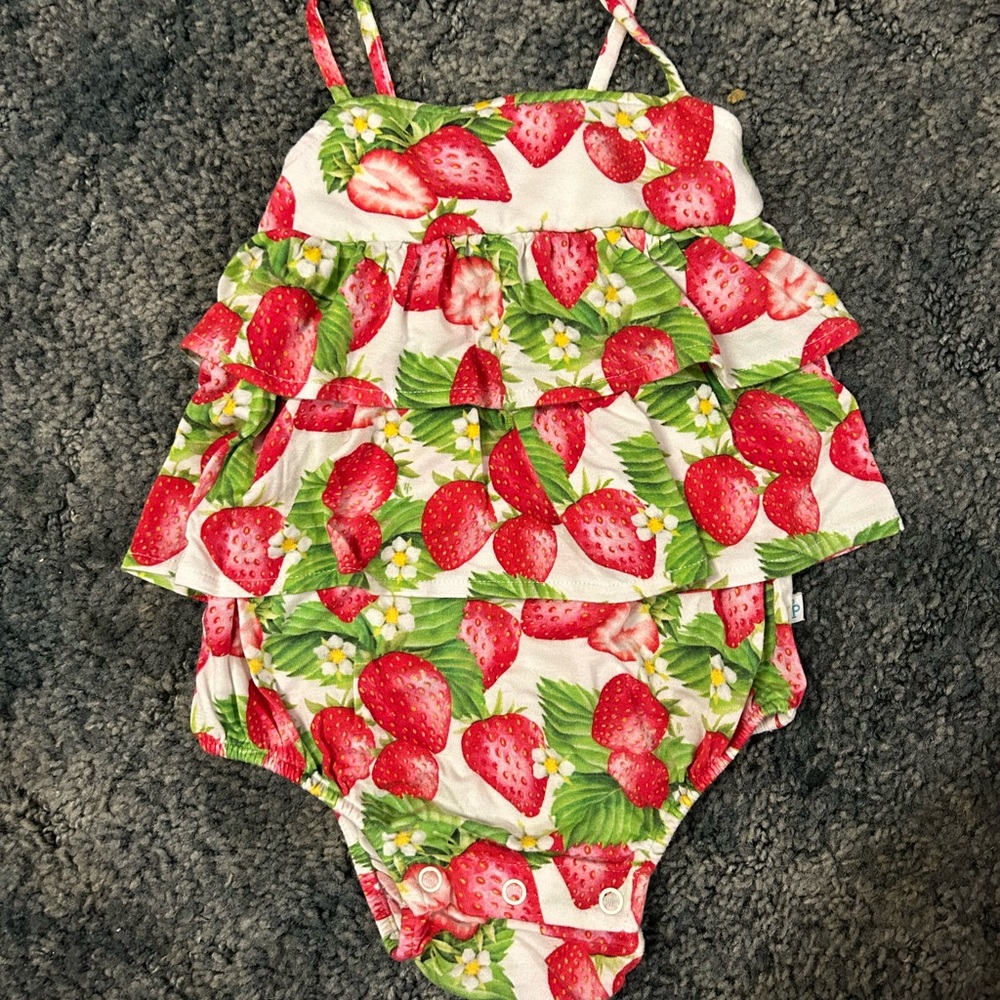 Posh Peanut Strawberry Bubble Romper